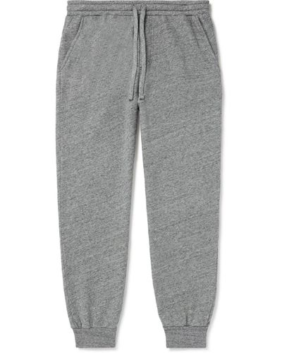 Hartford Joggy Tapered Brushed Cotton-jersey Sweatpants - Gray
