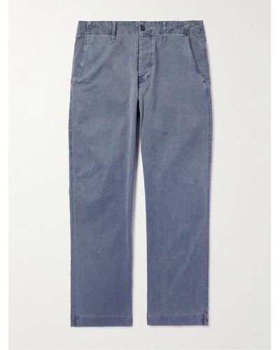 Save Khaki Gerade geschnittene Hose aus Baumwollcord - Blau