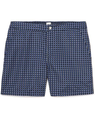 Paul Smith Slim-fit Mid-length Printed Recycled Swim Shorts - Blue