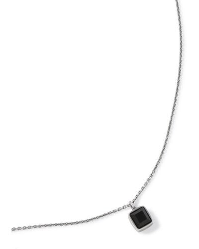 Celine Rhodium-plated Onyx Pendant Necklace - White