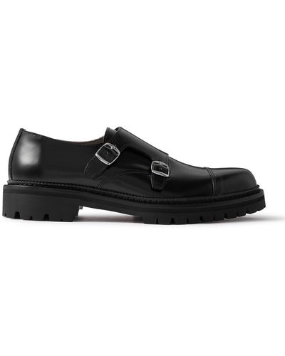 MR P. Olie Leather Monk-strap Shoes - Black