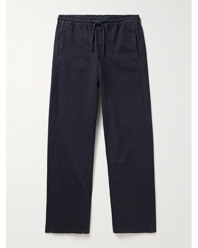 A.P.C. Vincent Straight-leg Cotton-twill Drawstring Trousers - Blue