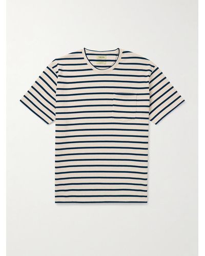 De Bonne Facture Oversized Striped Cotton-jersey T-shirt - Grey