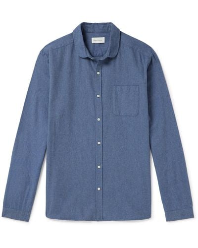 Oliver Spencer Abingdon Penny-collar Cotton Shirt - Blue