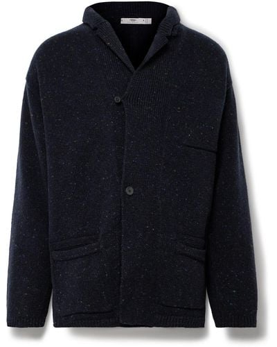 Inis Meáin Unstructured Donegal Merino Wool And Cashmere-blend Cardigan - Blue
