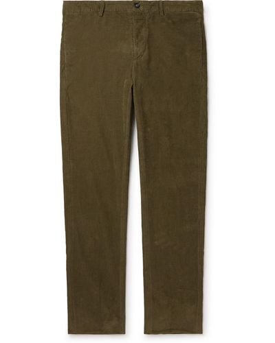 Massimo Alba Straight-leg Cotton-corduroy Pants - Green