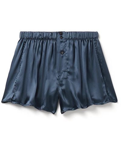 Rubinacci Silk-satin Boxer Shorts - Blue