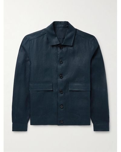 De Petrillo Linen Jacket - Blue