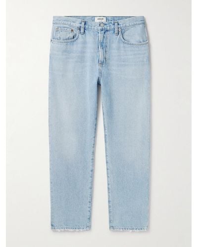 Agolde Jeans slim-fit a gamba dritta effetto invecchiato Curtis - Blu