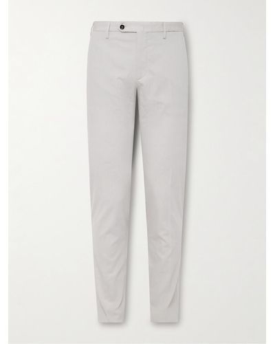 Incotex Venezia 1951 Slim-fit Pinstriped Cotton-blend Seersucker Trousers - Grey