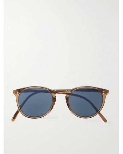 Oliver Peoples Sonnenbrille mit rundem Rahmen aus Azetat - Blau