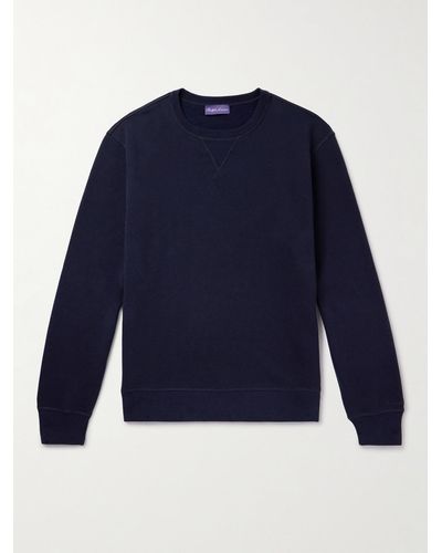 Ralph Lauren Purple Label Cotton-blend Jersey Sweatshirt - Blue