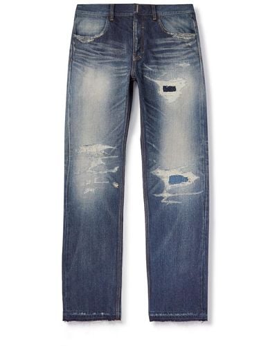 Givenchy Straight-leg Distressed Jeans - Blue