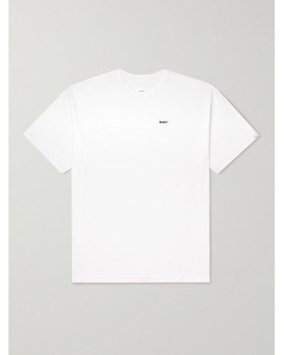 WTAPS Logo-embroidered Cotton-jersey T-shirt - White