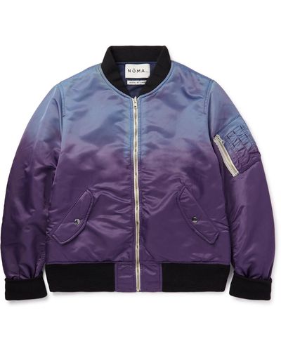 Noma T.D Garment-dyed Cotton-twill Bomber Jacket - Purple