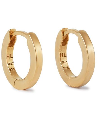 Hatton Labs Small Edge Gold Vermeil Hoop Earrings - Metallic