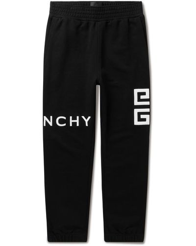 Givenchy Slim-fit Logo-embroidered Cotton-jersey Sweatpants - Black