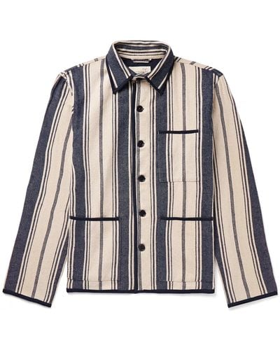 Kardo Paris Striped Cotton-canvas Jacquard Jacket - Natural