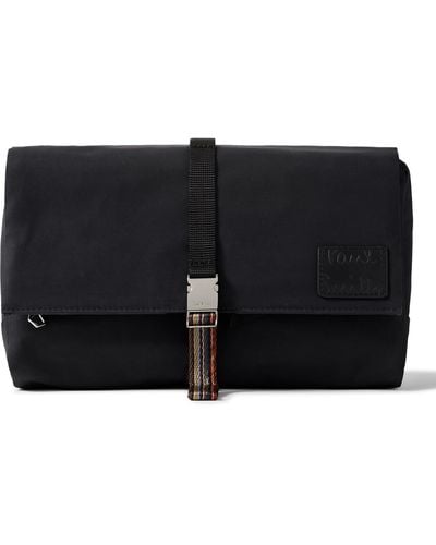 Paul Smith Leather-trimmed Shell Wash Bag - Black