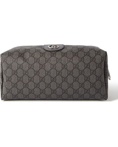 GG leather-trimmed pouch