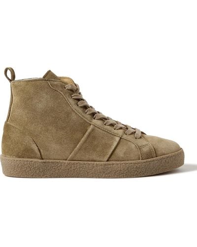 MR P. Larry Shearling-lined Suede Sneakers - Brown