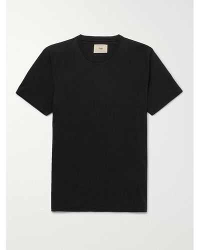 Folk T-shirt in jersey di cotone Assembly - Nero