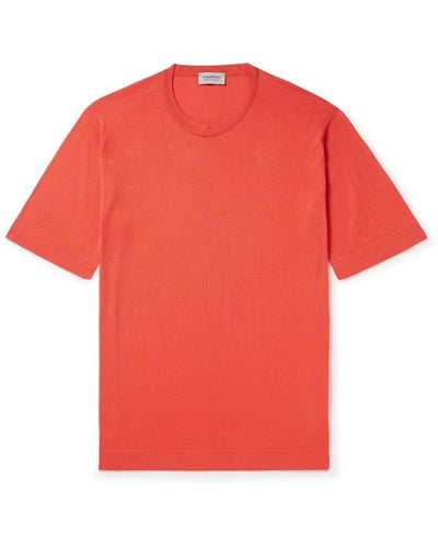 John Smedley Lorca Slim-fit Sea Island Cotton T-shirt - Red