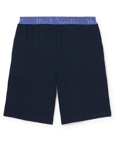 Paul Smith Straight-leg Cotton And Modal-blend Jersey Pajama Shorts - Blue