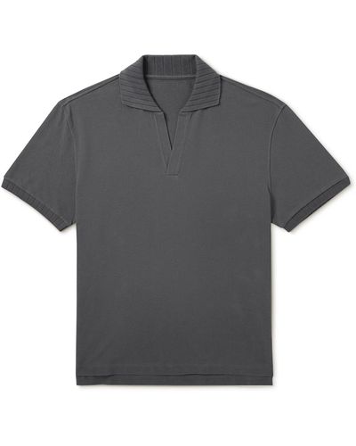 STÒFFA Cotton-piqué Polo Shirt - Gray