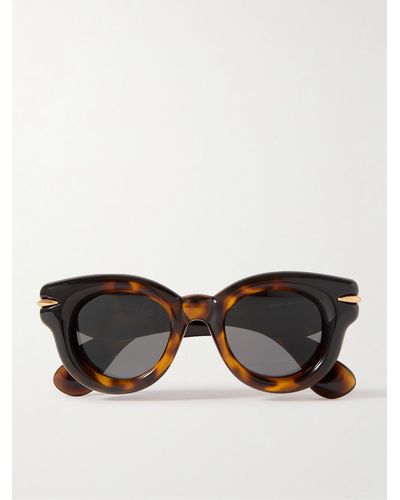 Loewe Inflated Round-frame Tortoiseshell Acetate Sunglasses - Black