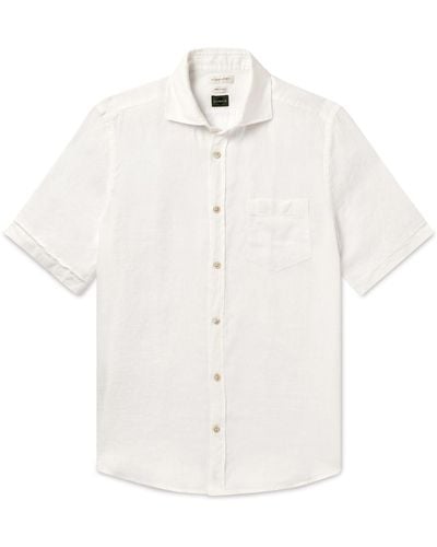 Incotex Cutaway-collar Linen Shirt - White
