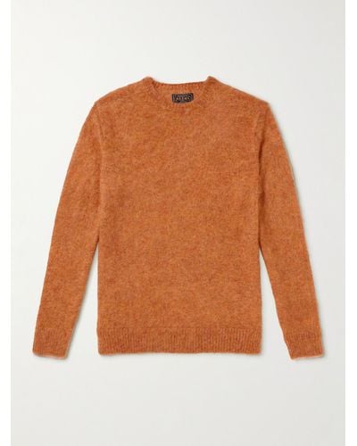 Beams Plus Pullover aus einer Mohairmischung - Orange