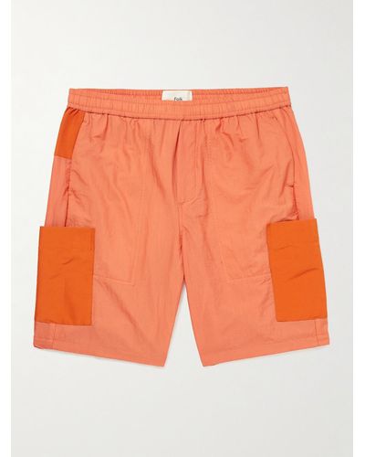 Folk Stack Straight-leg Nylon Shorts - Orange