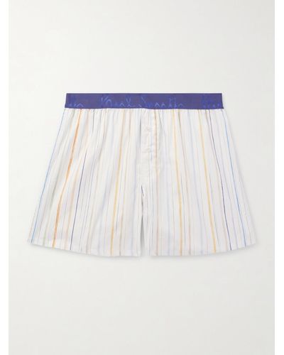 Paul Smith Striped Cotton Boxer Shorts - Blue