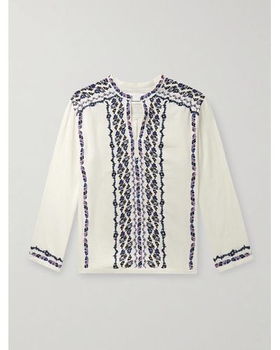 Isabel Marant Cikariah Embroidered Cotton-gauze Shirt - Natural