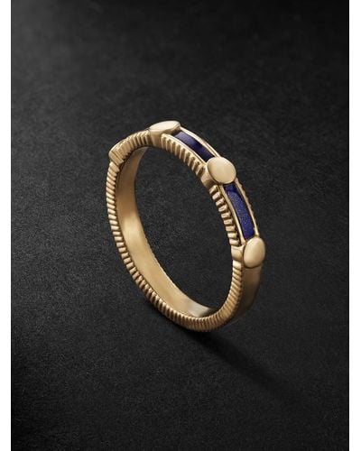 Viltier Alliance Rayon Gold Lapis Lazuli Ring - Black