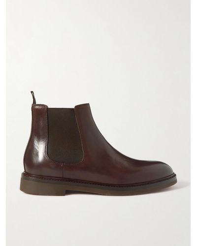 Brunello Cucinelli Leather Chelsea Boots - Brown