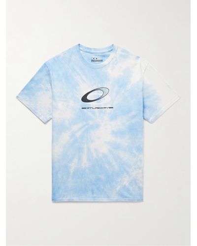 Saturdays NYC Oakley Logo-print Tie-dyed Cotton-jersey T-shirt - Blue