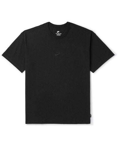 Nike Sportswear Premium Essentials Logo-embroidered Cotton-jersey T-shirt - Black