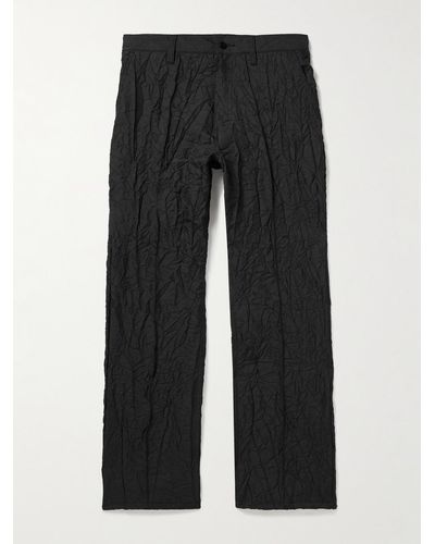 Noma T.D Slim-fit Crinkled-twill Pants - Black