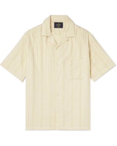 Portuguese Flannel Almada Convertible-collar Embroidered Cotton-gauze Shirt - Natural