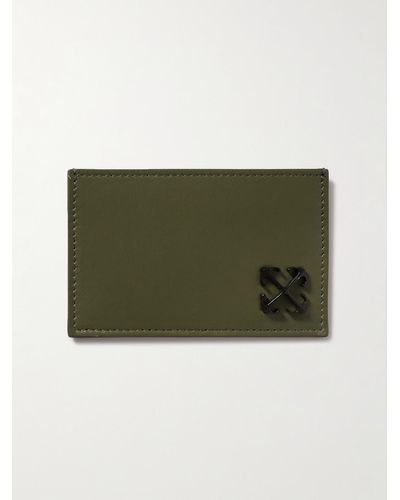 Off-White c/o Virgil Abloh Jitney Logo-embellished Leather Cardholder - Green