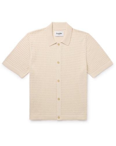 Corridor NYC Pointelle-knit Mercerized Pima Cotton Shirt - Natural