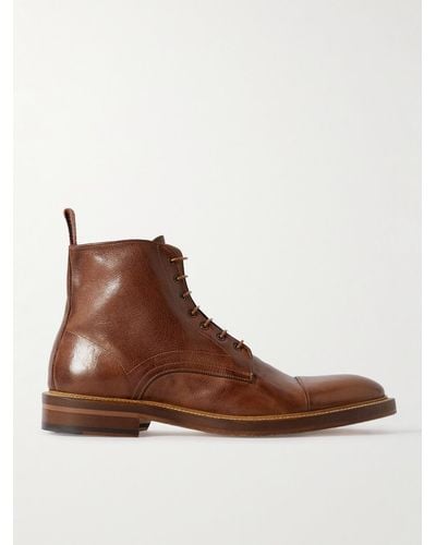 Paul Smith Newland Full-grain Leather Boots - Brown