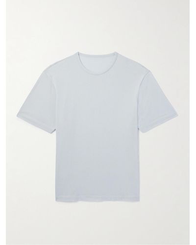 STÒFFA T-Shirt aus Piqué aus einer Baumwoll-Seidenmischung - Weiß
