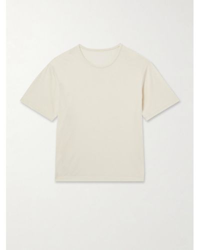STÒFFA T-Shirt aus Piqué aus einer Baumwoll-Seidenmischung - Weiß