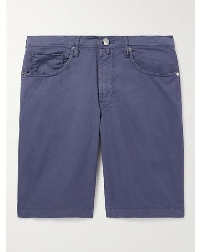 Incotex Straight-leg Stretch-cotton Bermuda Shorts - Blue