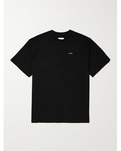WTAPS Logo-embroidered Cotton-jersey T-shirt - Black