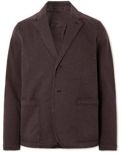 MR P. Garment-dyed Cotton-blend Twill Blazer - Brown