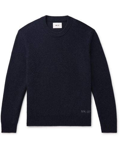 NN07 Nigel 6585 Recycled Wool-blend Sweater - Blue